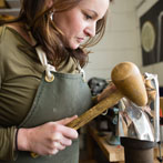 Rebecca Joselyn at work in her studio at Yorkshire Art Space’ Persistence Works in Sheffield 2017